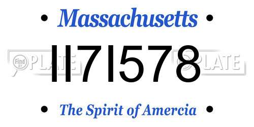 II7I578 Massachusetts License Plate