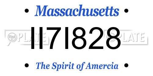 II7I828 Massachusetts License Plate