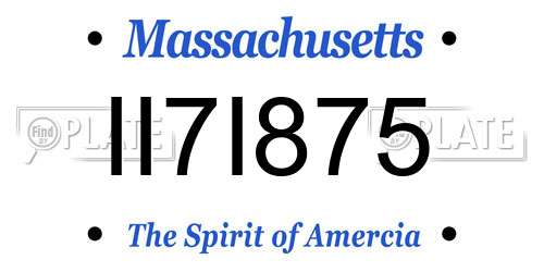 II7I875 Massachusetts License Plate