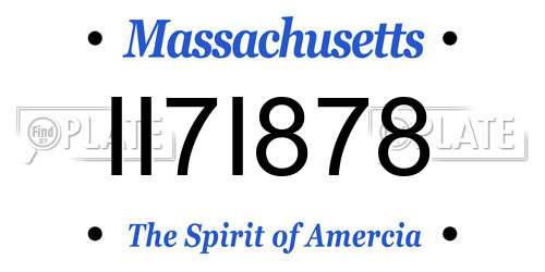 II7I878 Massachusetts License Plate
