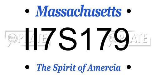 II7S179 Massachusetts License Plate