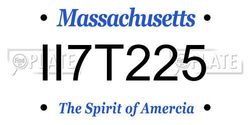 II7T225 Massachusetts License Plate