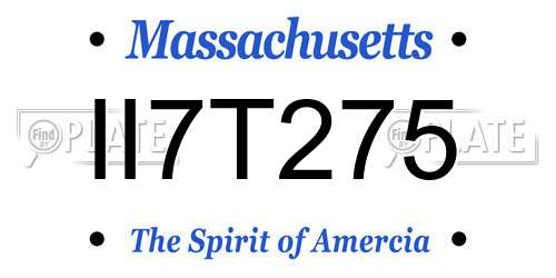 II7T275 Massachusetts License Plate