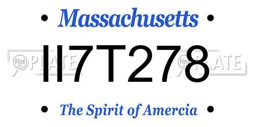 II7T278 Massachusetts License Plate