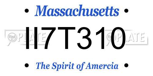 II7T310 Massachusetts License Plate