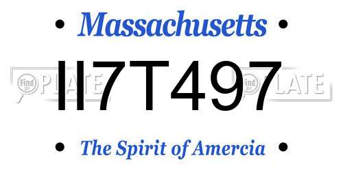 II7T497 Massachusetts License Plate
