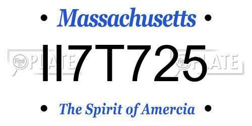 II7T725 Massachusetts License Plate