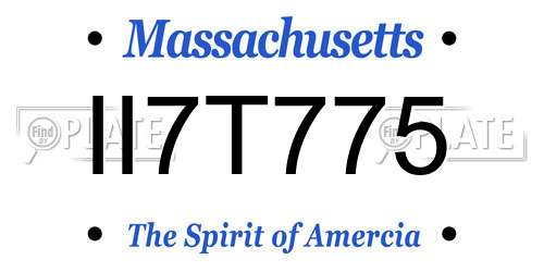 II7T775 Massachusetts License Plate