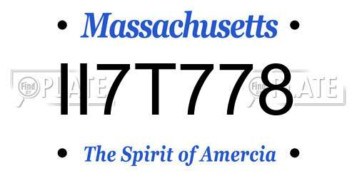 II7T778 Massachusetts License Plate