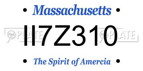 II7Z310 Massachusetts License Plate