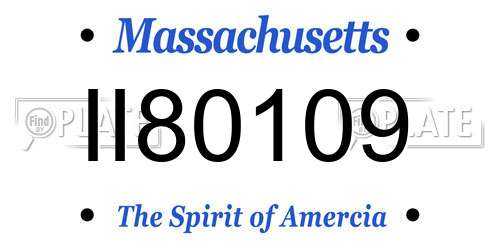 II80109 Massachusetts License Plate