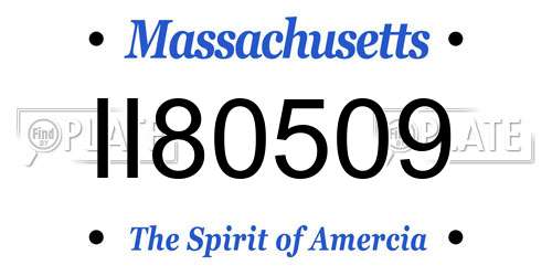 II80509 Massachusetts License Plate