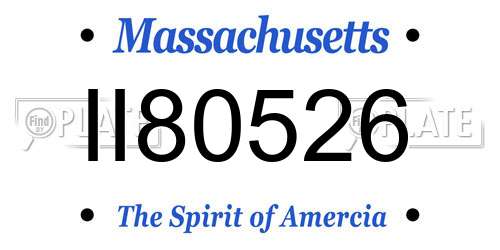 II80526 Massachusetts License Plate