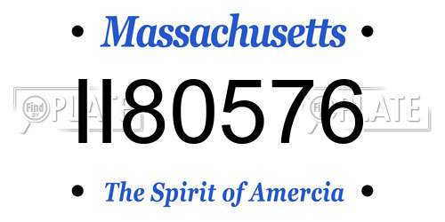 II80576 Massachusetts License Plate