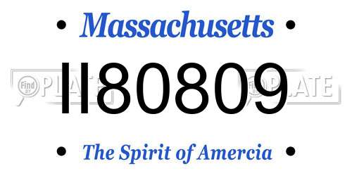 II80809 Massachusetts License Plate