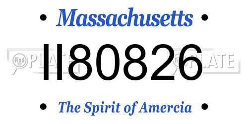 II80826 Massachusetts License Plate