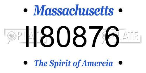 II80876 Massachusetts License Plate