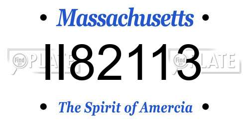 II82113 Massachusetts License Plate