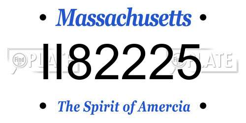 II82225 Massachusetts License Plate