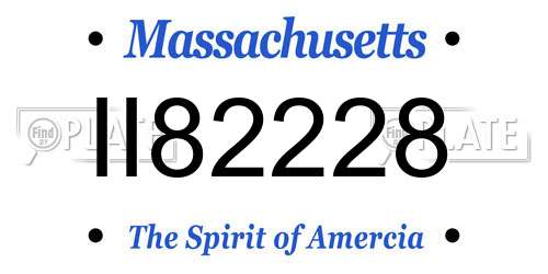 II82228 Massachusetts License Plate