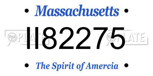 II82275 Massachusetts License Plate