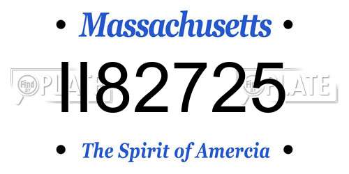 II82725 Massachusetts License Plate