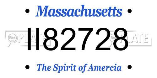 II82728 Massachusetts License Plate