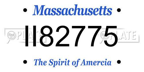 II82775 Massachusetts License Plate
