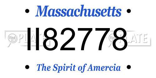 II82778 Massachusetts License Plate