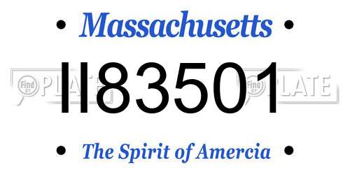 II83501 Massachusetts License Plate