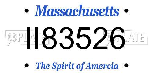 II83526 Massachusetts License Plate
