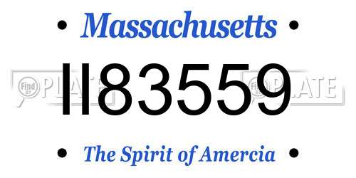 II83559 Massachusetts License Plate