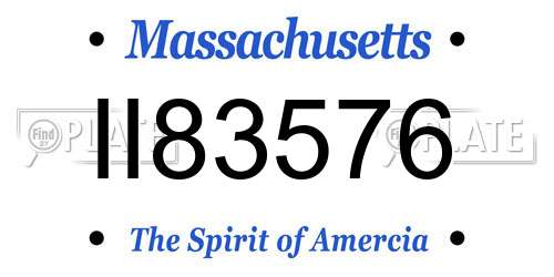 II83576 Massachusetts License Plate