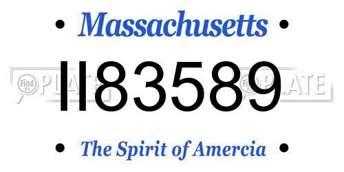 II83589 Massachusetts License Plate