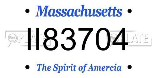 II83704 Massachusetts License Plate