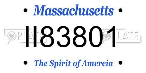 II83801 Massachusetts License Plate