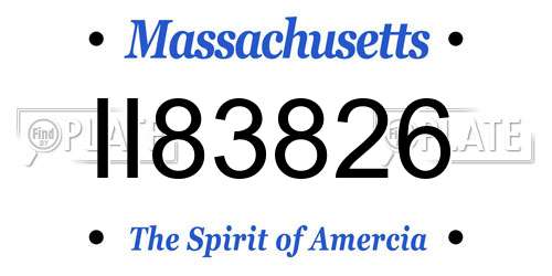 II83826 Massachusetts License Plate