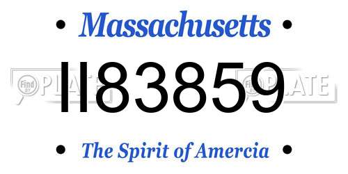 II83859 Massachusetts License Plate