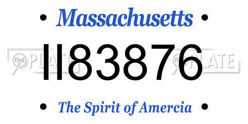 II83876 Massachusetts License Plate