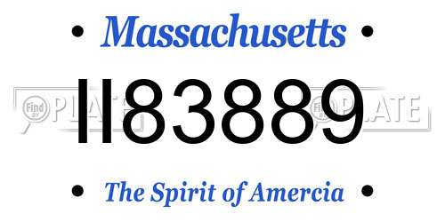 II83889 Massachusetts License Plate