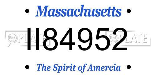 II84952 Massachusetts License Plate