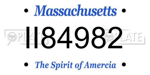 II84982 Massachusetts License Plate
