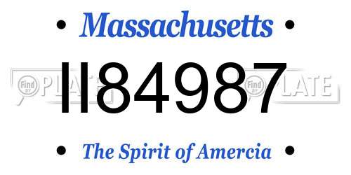 II84987 Massachusetts License Plate