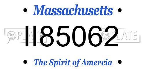II85062 Massachusetts License Plate