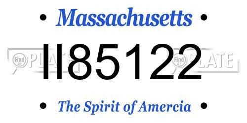 II85122 Massachusetts License Plate