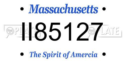II85127 Massachusetts License Plate