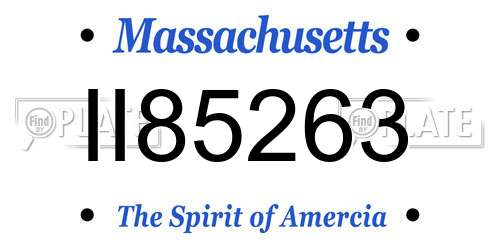 II85263 Massachusetts License Plate