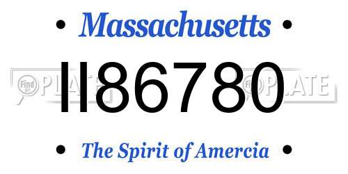 II86780 Massachusetts License Plate