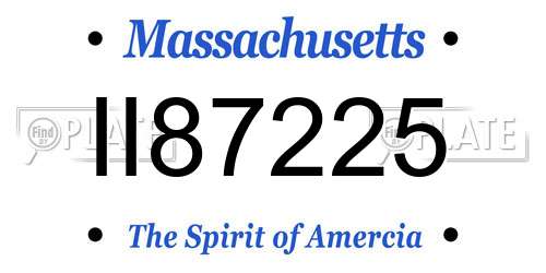 II87225 Massachusetts License Plate