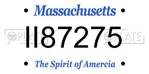 II87275 Massachusetts License Plate